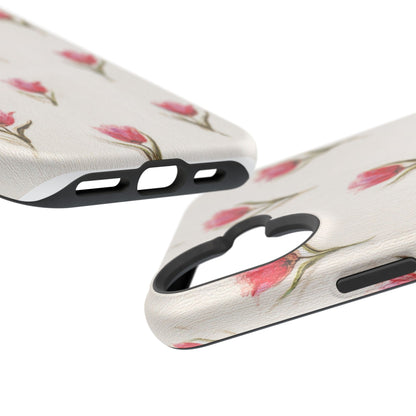 Floral Tulip Pattern Magnetic Impact-Resistant Phone Case