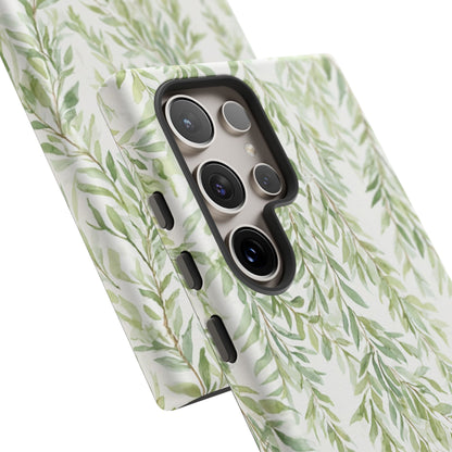 Willow Branch Phone Case — Green Botanical Tough Case