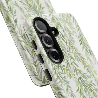 Willow Branch Phone Case — Green Botanical Tough Case