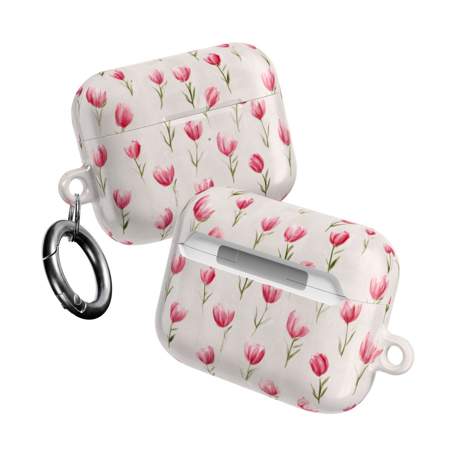 AirPod Case — Pink Watercolor Tulip Floral Protective Cover