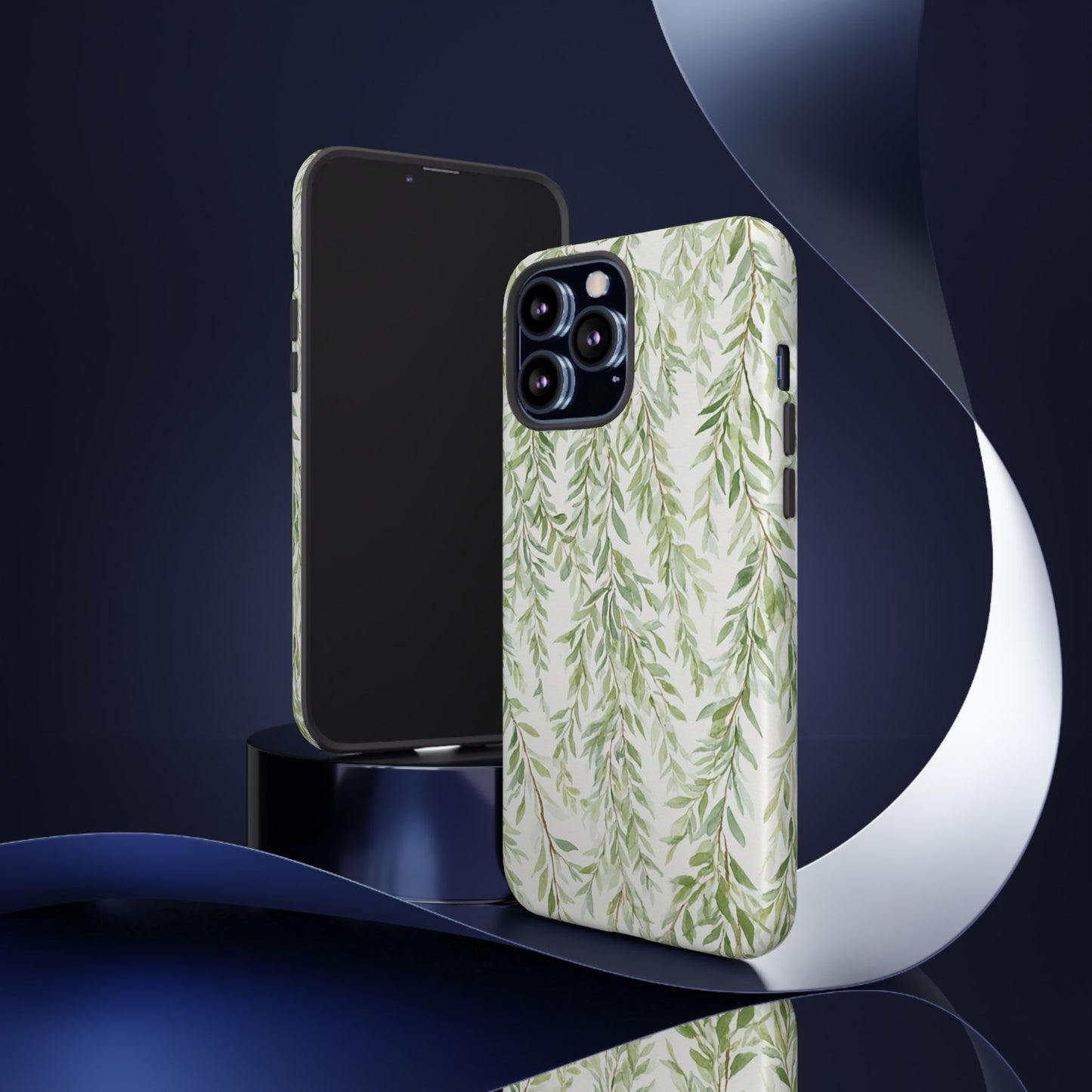 Willow Branch Phone Case — Green Botanical Tough Case