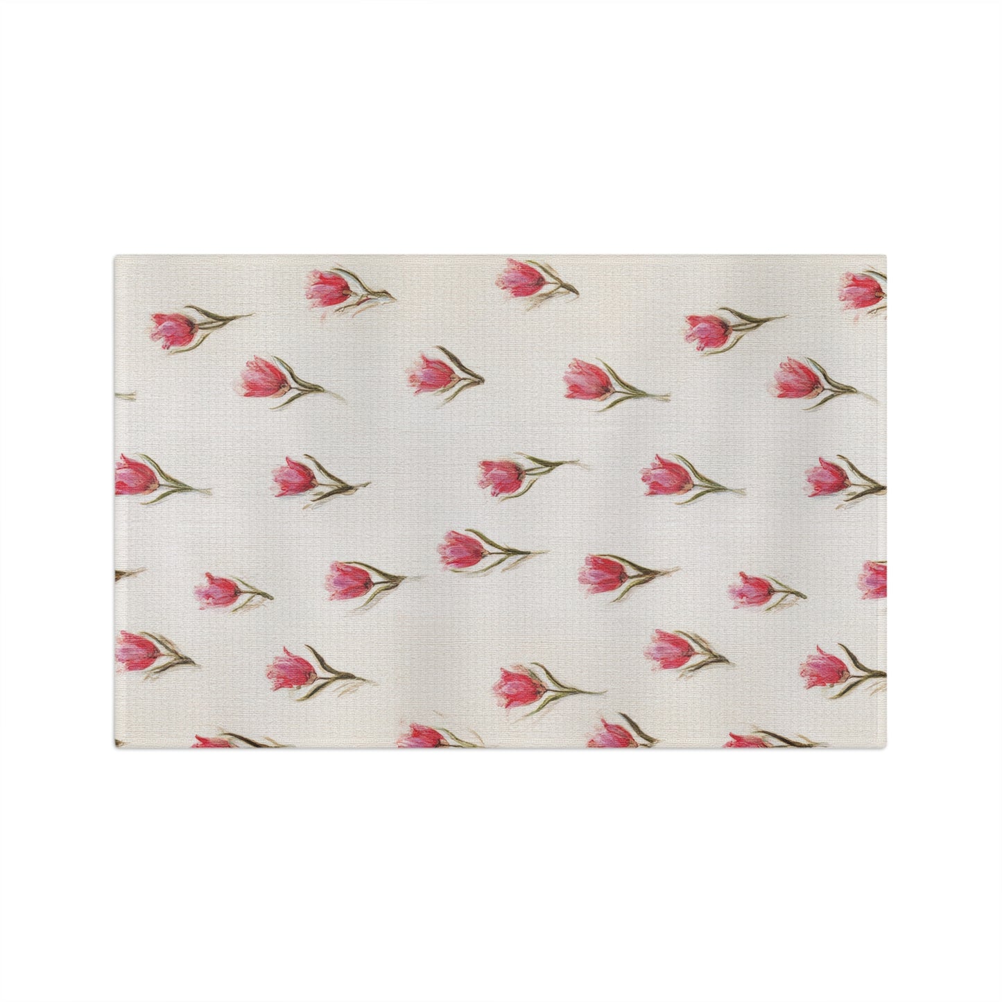 Pink Tulip Microfiber Tea Towel — Floral Kitchen Decor & Gift