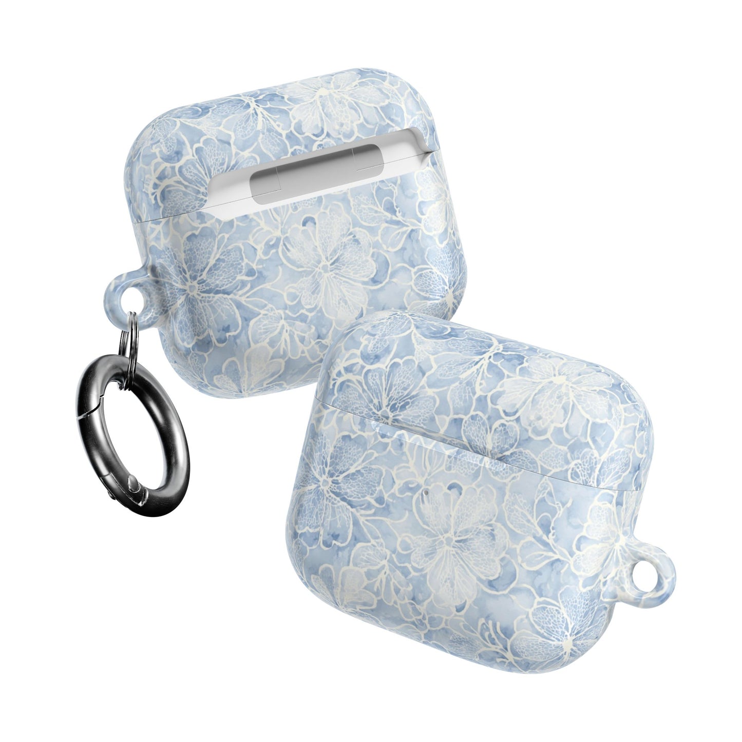 Blue Floral AirPod Case — Watercolor Hydrangea Protective Cover
