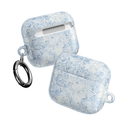 Blue Floral AirPod Case — Watercolor Hydrangea Protective Cover