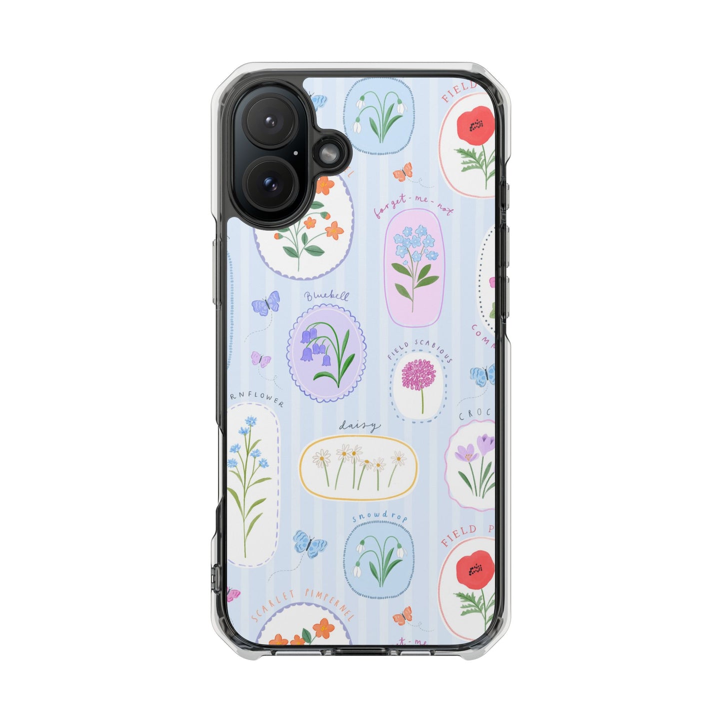 Floral Botanical Clear Magnetic Phone Case — Impact-Resistant iPhone Cover