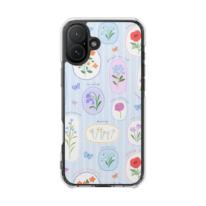 Floral Botanical Clear Magnetic Phone Case — Impact-Resistant iPhone Cover