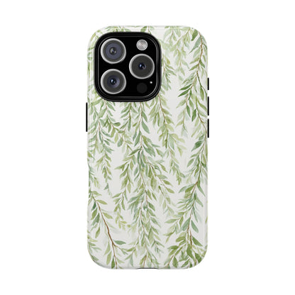 Willow Branch Phone Case — Green Botanical Tough Case