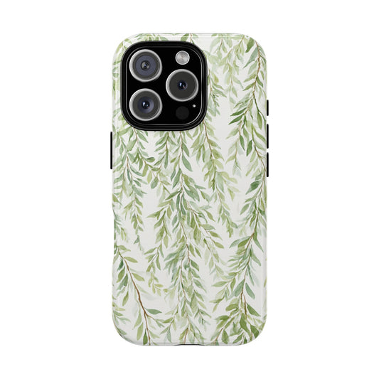 Willow Branch Phone Case — Green Botanical Tough Case