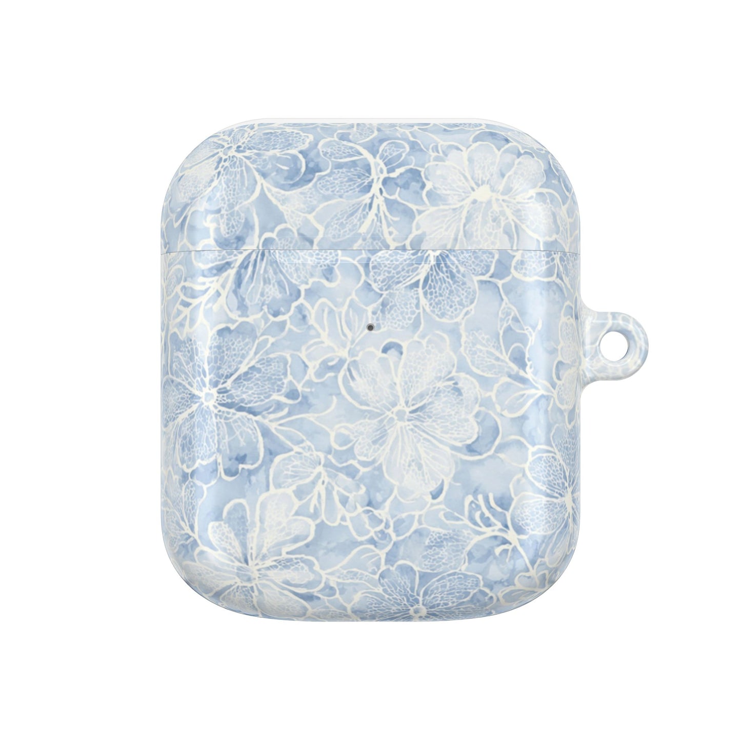 Blue Floral AirPod Case — Watercolor Hydrangea Protective Cover