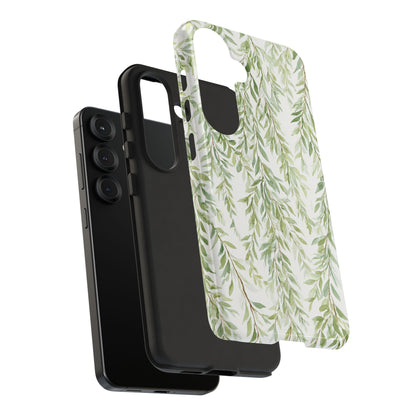Willow Branch Phone Case — Green Botanical Tough Case