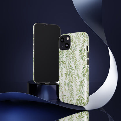 Willow Branch Phone Case — Green Botanical Tough Case