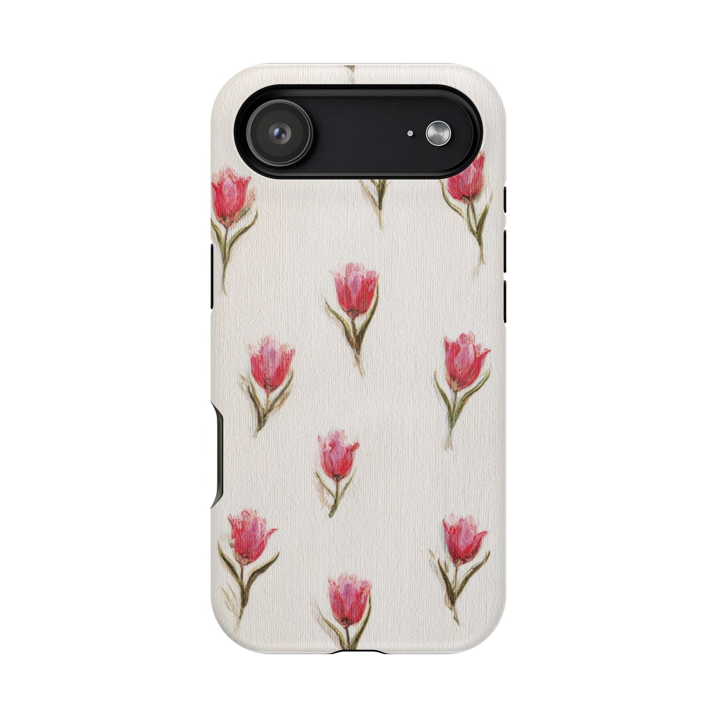 Floral Tulip Pattern Magnetic Impact-Resistant Phone Case