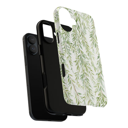 Willow Branch Phone Case — Green Botanical Tough Case