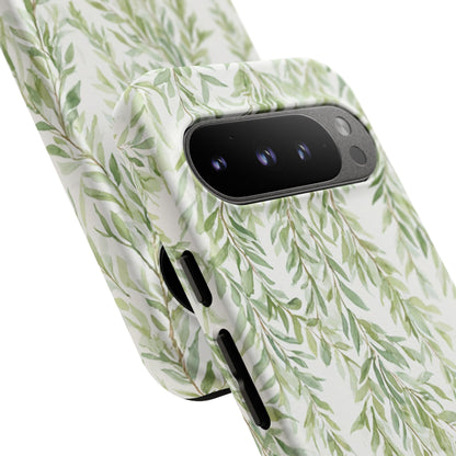 Willow Branch Phone Case — Green Botanical Tough Case