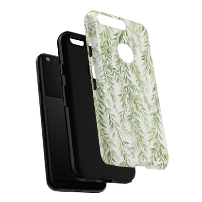 Willow Branch Phone Case — Green Botanical Tough Case