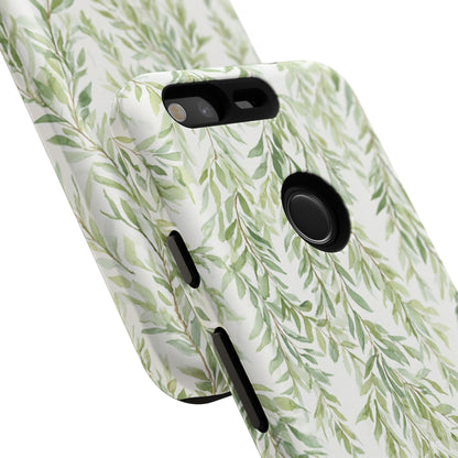 Willow Branch Phone Case — Green Botanical Tough Case