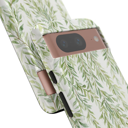 Willow Branch Phone Case — Green Botanical Tough Case