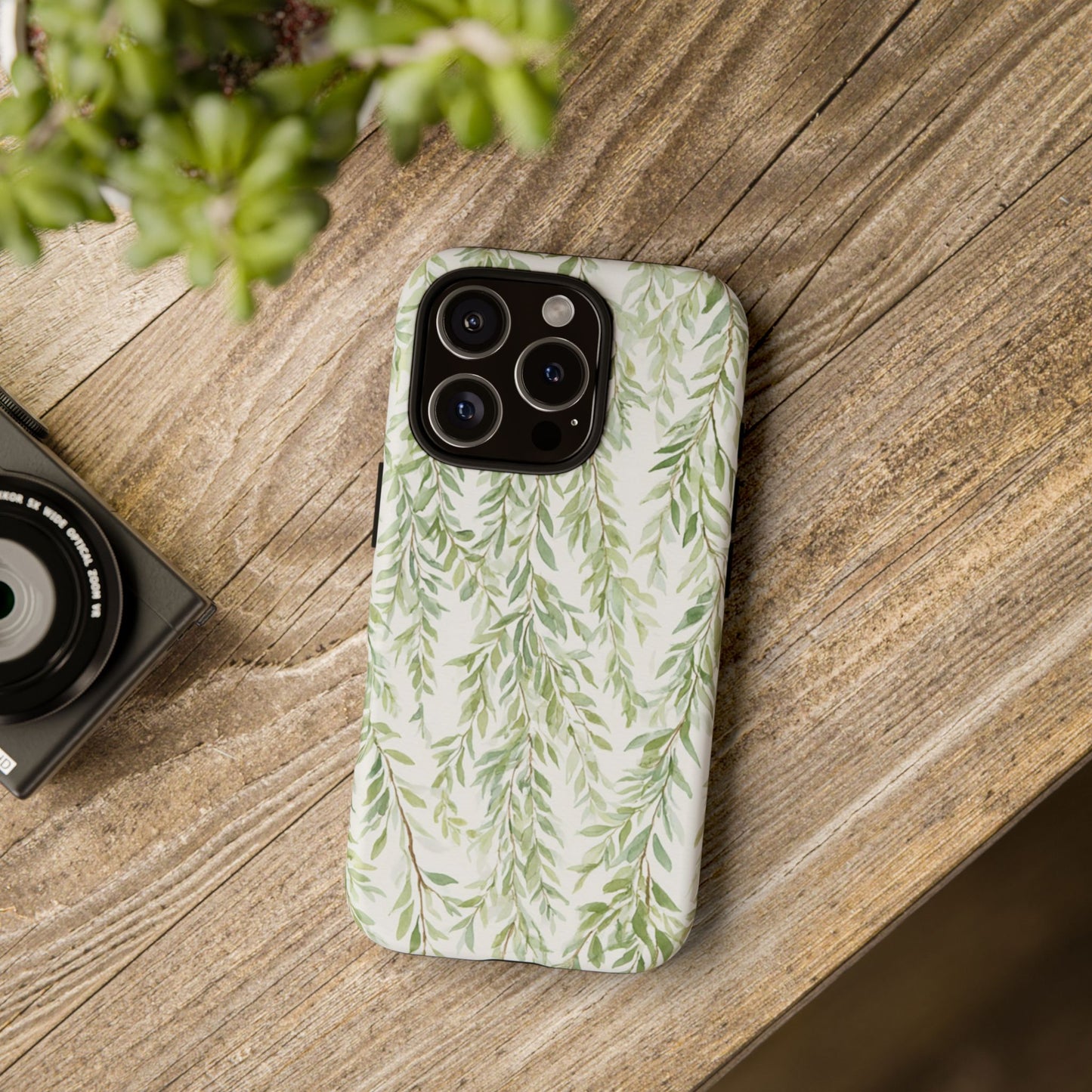 Willow Branch Phone Case — Green Botanical Tough Case