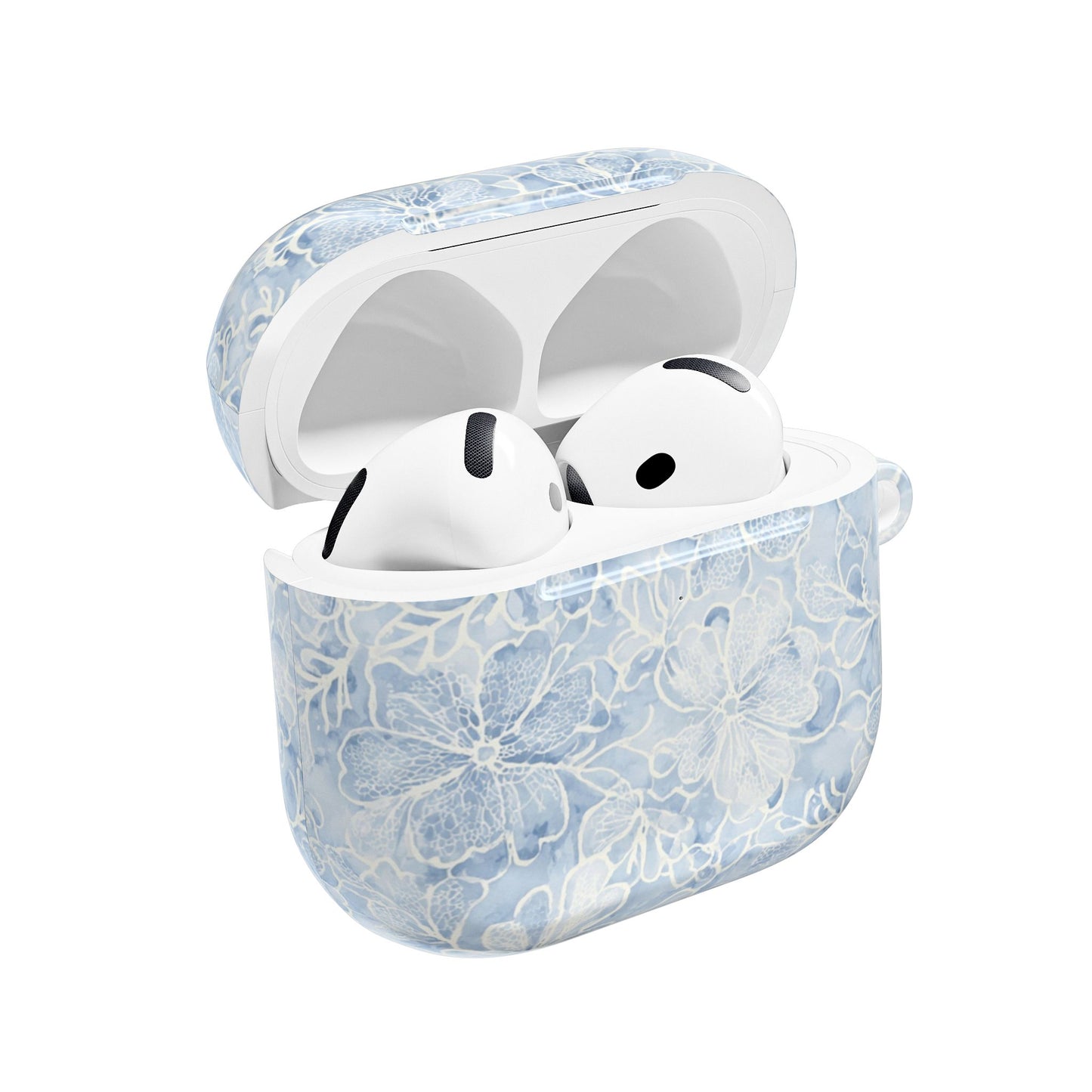 Blue Floral AirPod Case — Watercolor Hydrangea Protective Cover