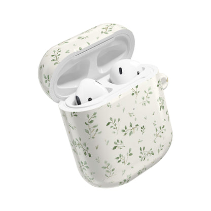 Floral Vine AirPod Case — Minimal Green Leaf Protective Cover