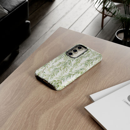 Willow Branch Phone Case — Green Botanical Tough Case