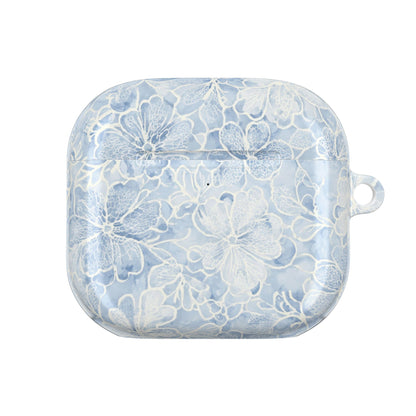 Blue Floral AirPod Case — Watercolor Hydrangea Protective Cover