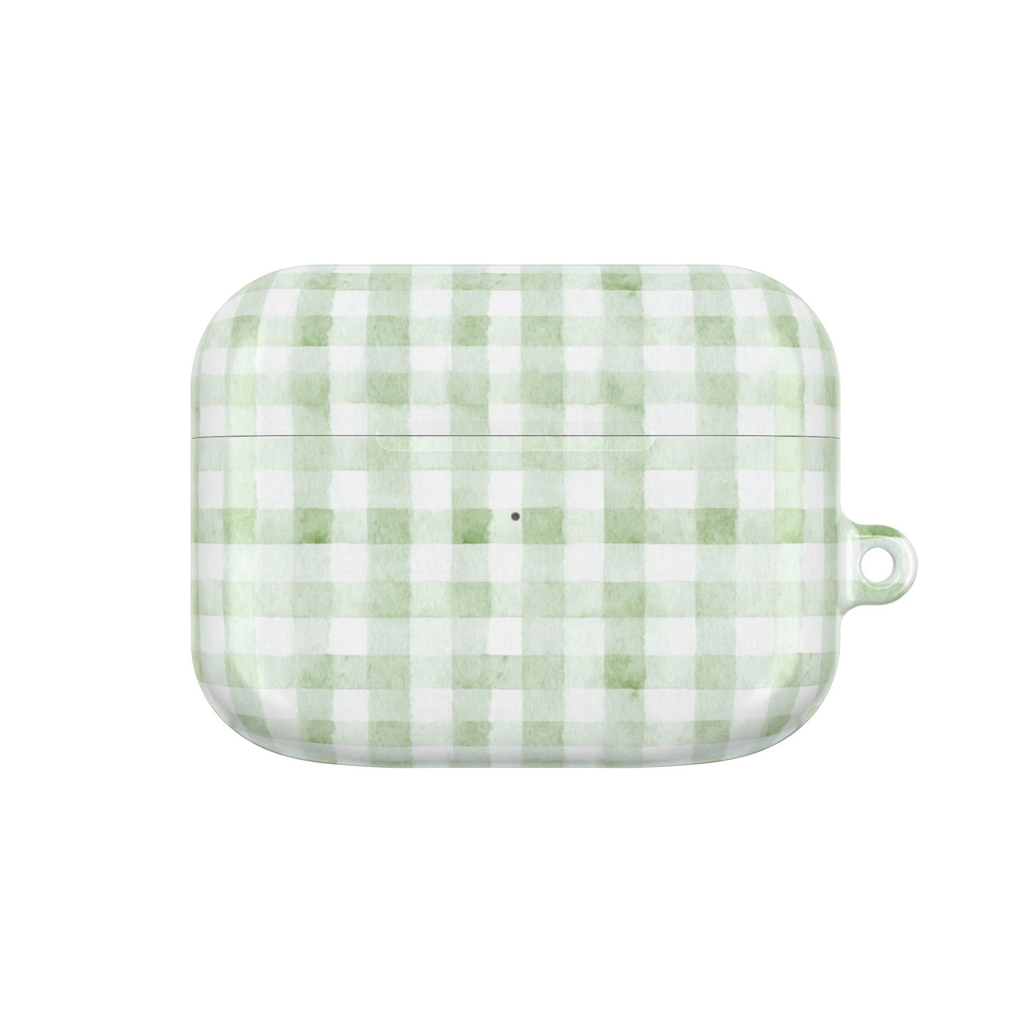Green Gingham AirPod Case — Pastel Plaid Protective Cover