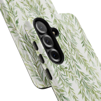 Willow Branch Phone Case — Green Botanical Tough Case