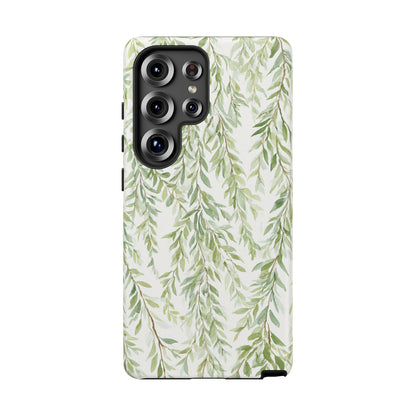 Willow Branch Phone Case — Green Botanical Tough Case