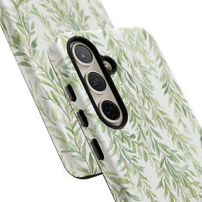 Willow Branch Phone Case — Green Botanical Tough Case