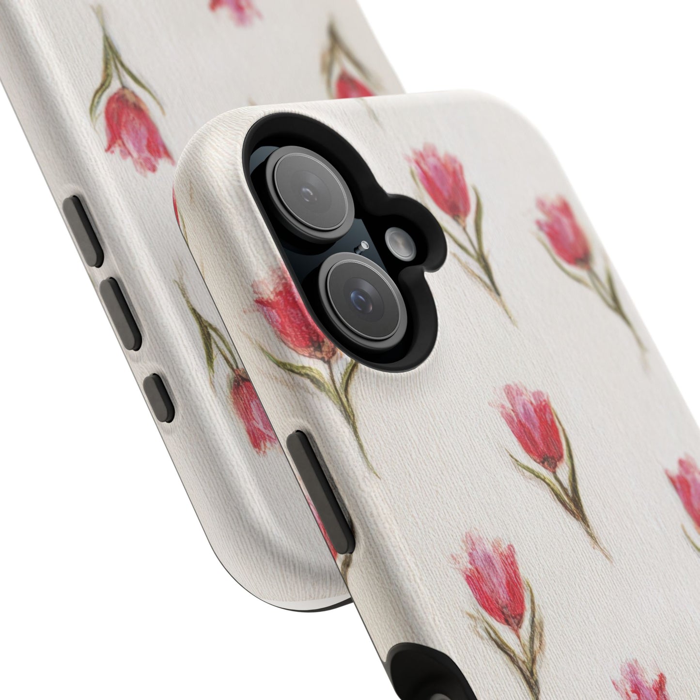 Floral Tulip Pattern Magnetic Impact-Resistant Phone Case