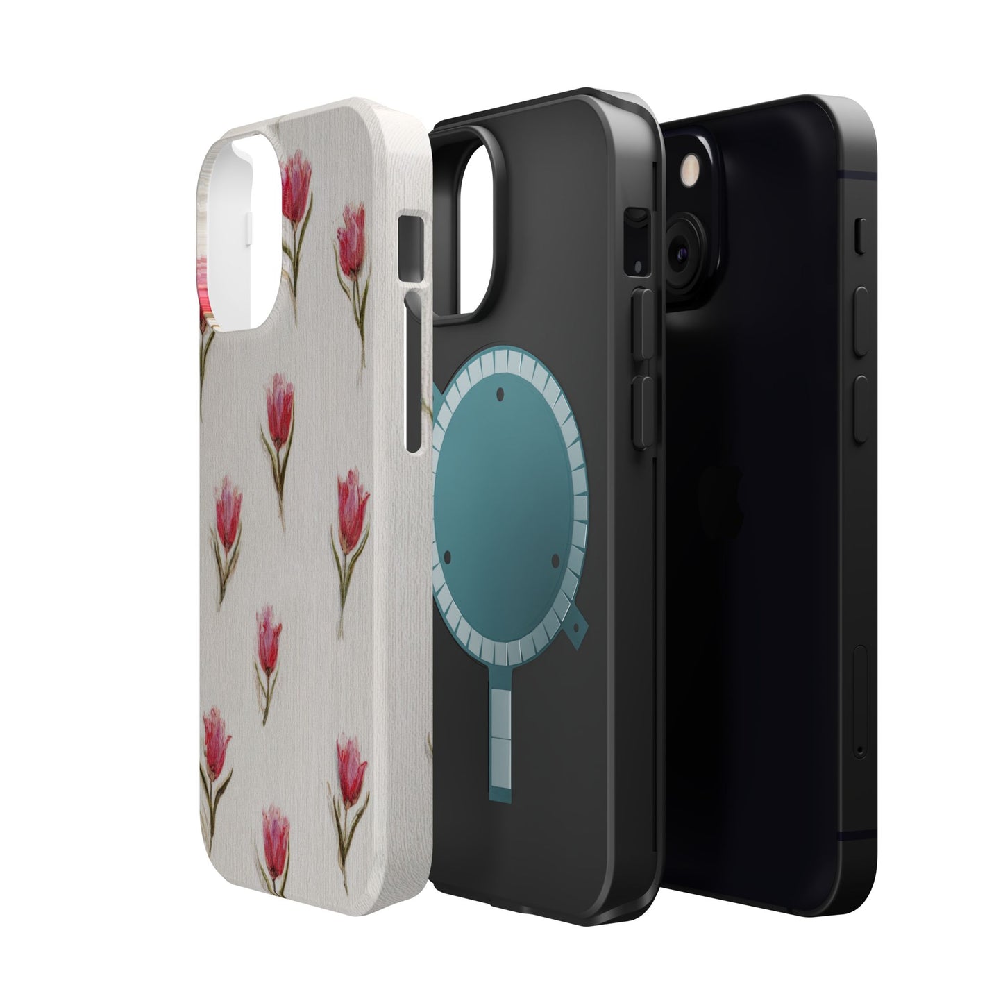 Floral Tulip Pattern Magnetic Impact-Resistant Phone Case
