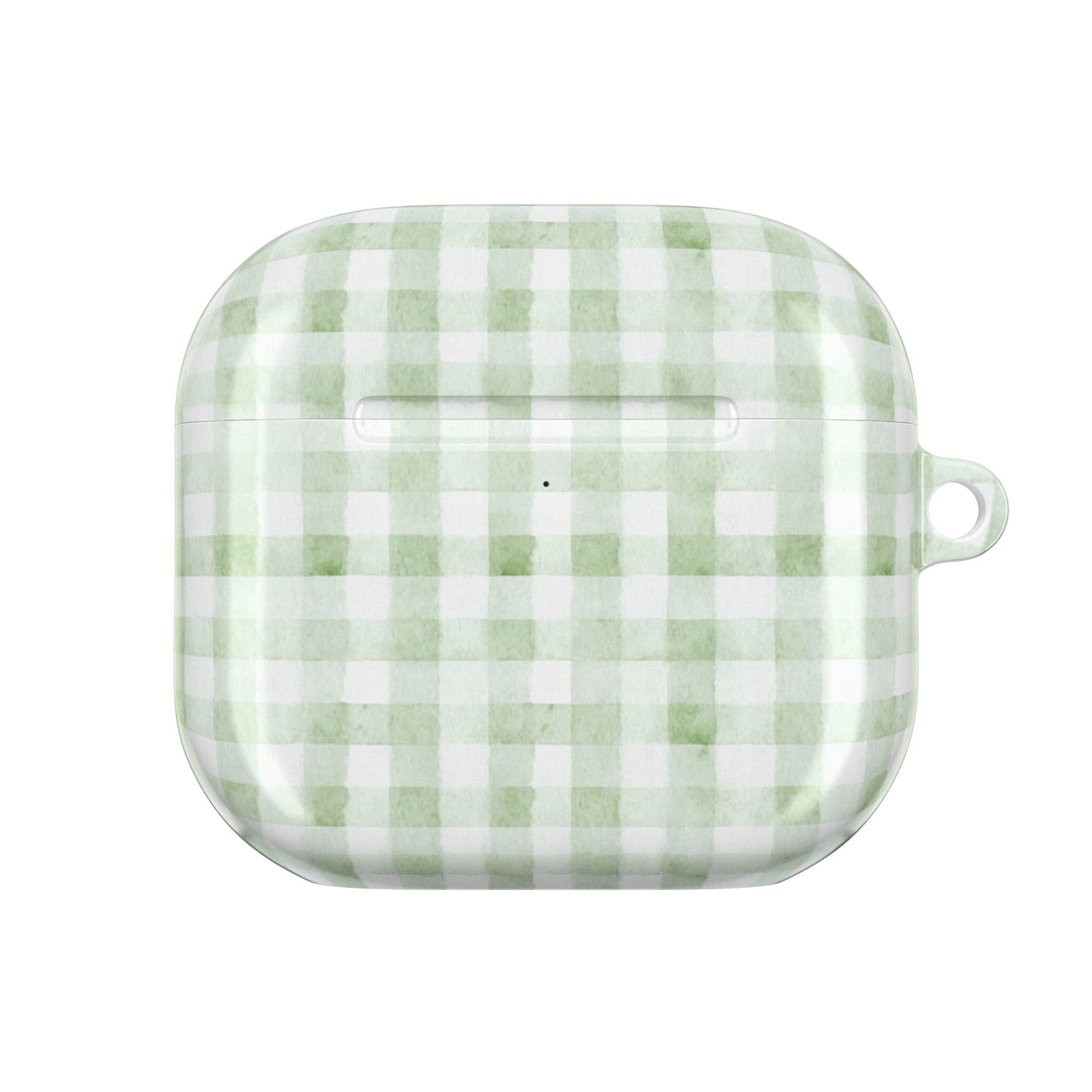 Green Gingham AirPod Case — Pastel Plaid Protective Cover