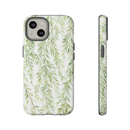 Willow Branch Phone Case — Green Botanical Tough Case