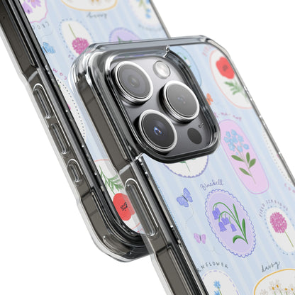 Floral Botanical Clear Magnetic Phone Case — Impact-Resistant iPhone Cover