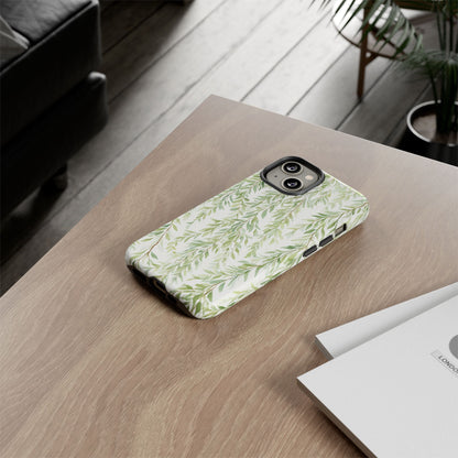 Willow Branch Phone Case — Green Botanical Tough Case