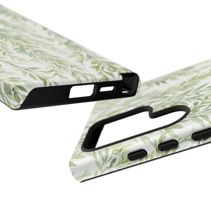 Willow Branch Phone Case — Green Botanical Tough Case