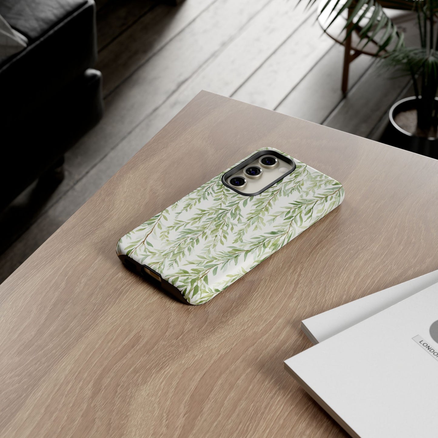 Willow Branch Phone Case — Green Botanical Tough Case
