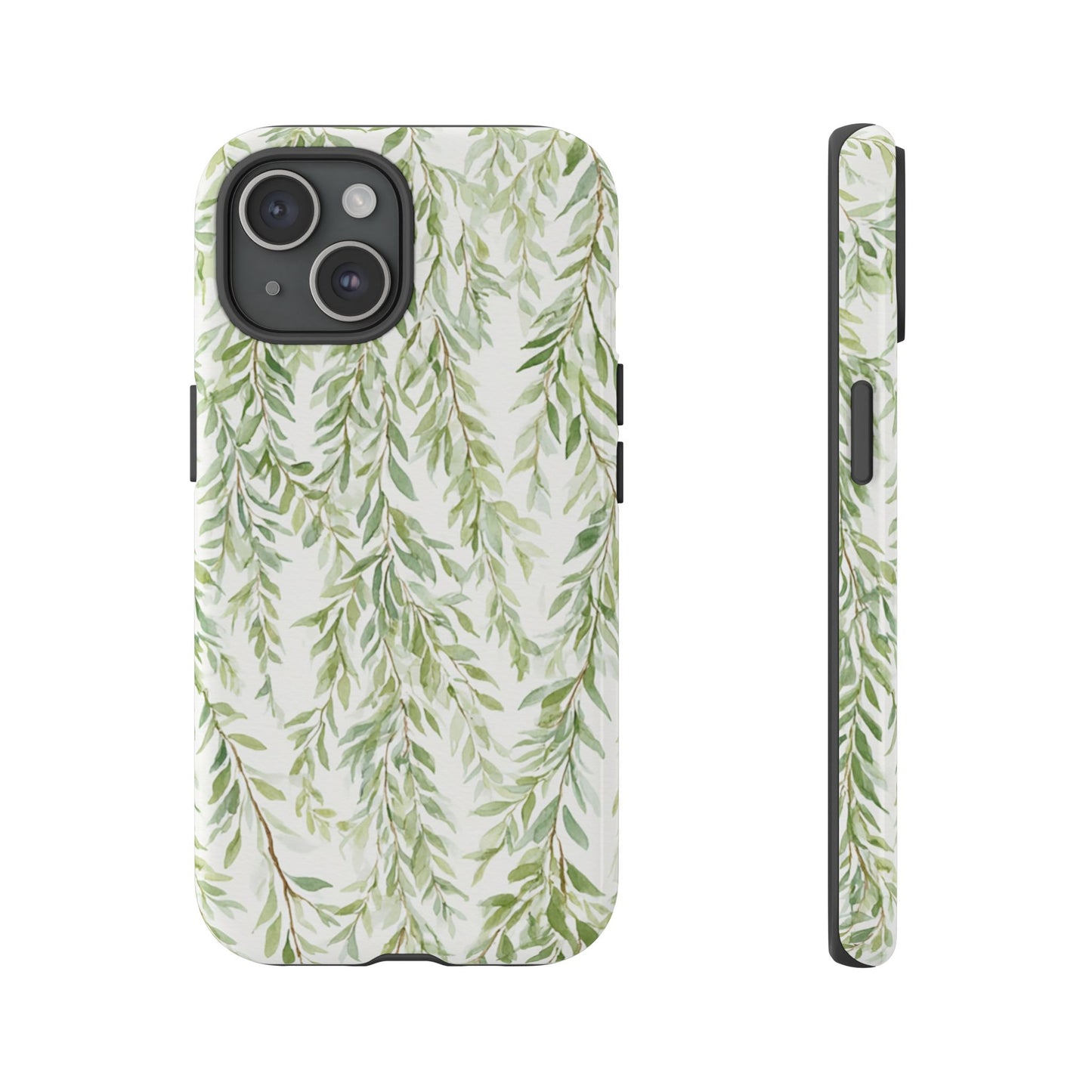 Willow Branch Phone Case — Green Botanical Tough Case