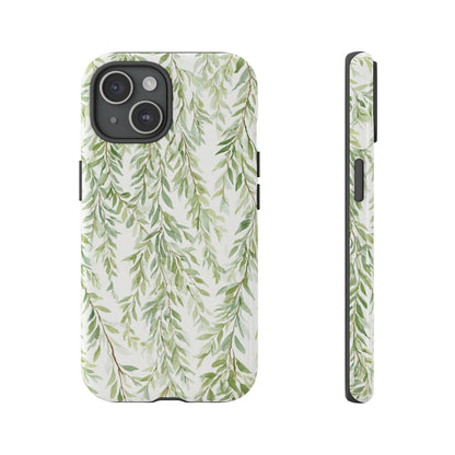 Willow Branch Phone Case — Green Botanical Tough Case