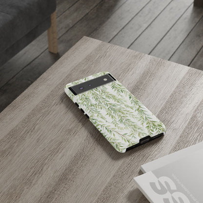 Willow Branch Phone Case — Green Botanical Tough Case