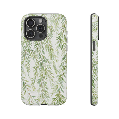 Willow Branch Phone Case — Green Botanical Tough Case