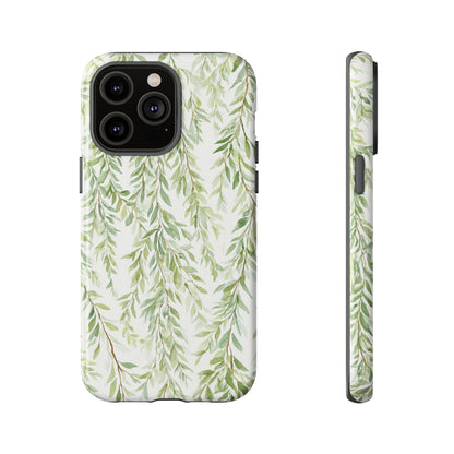 Willow Branch Phone Case — Green Botanical Tough Case