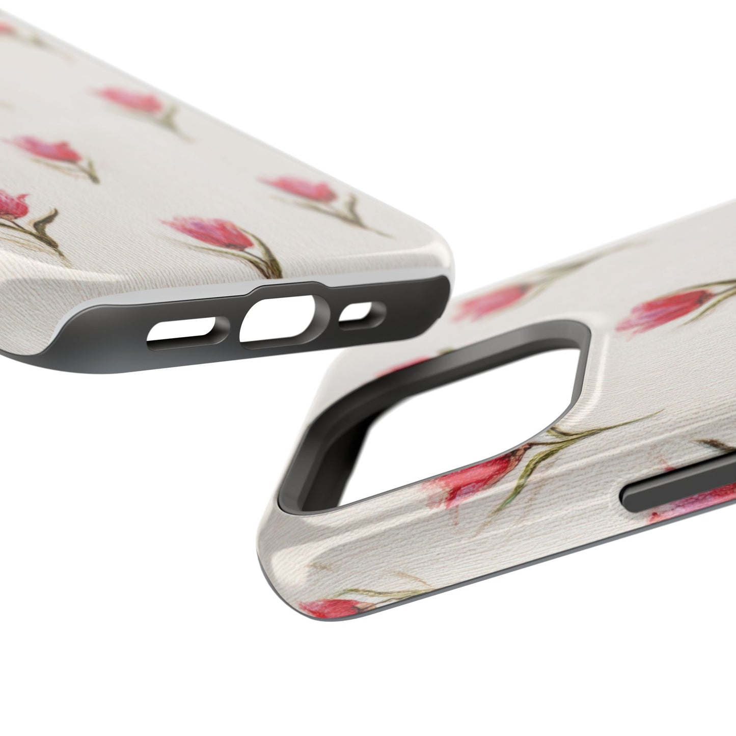 Floral Tulip Pattern Magnetic Impact-Resistant Phone Case