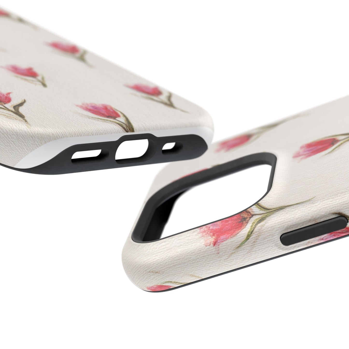 Floral Tulip Pattern Magnetic Impact-Resistant Phone Case