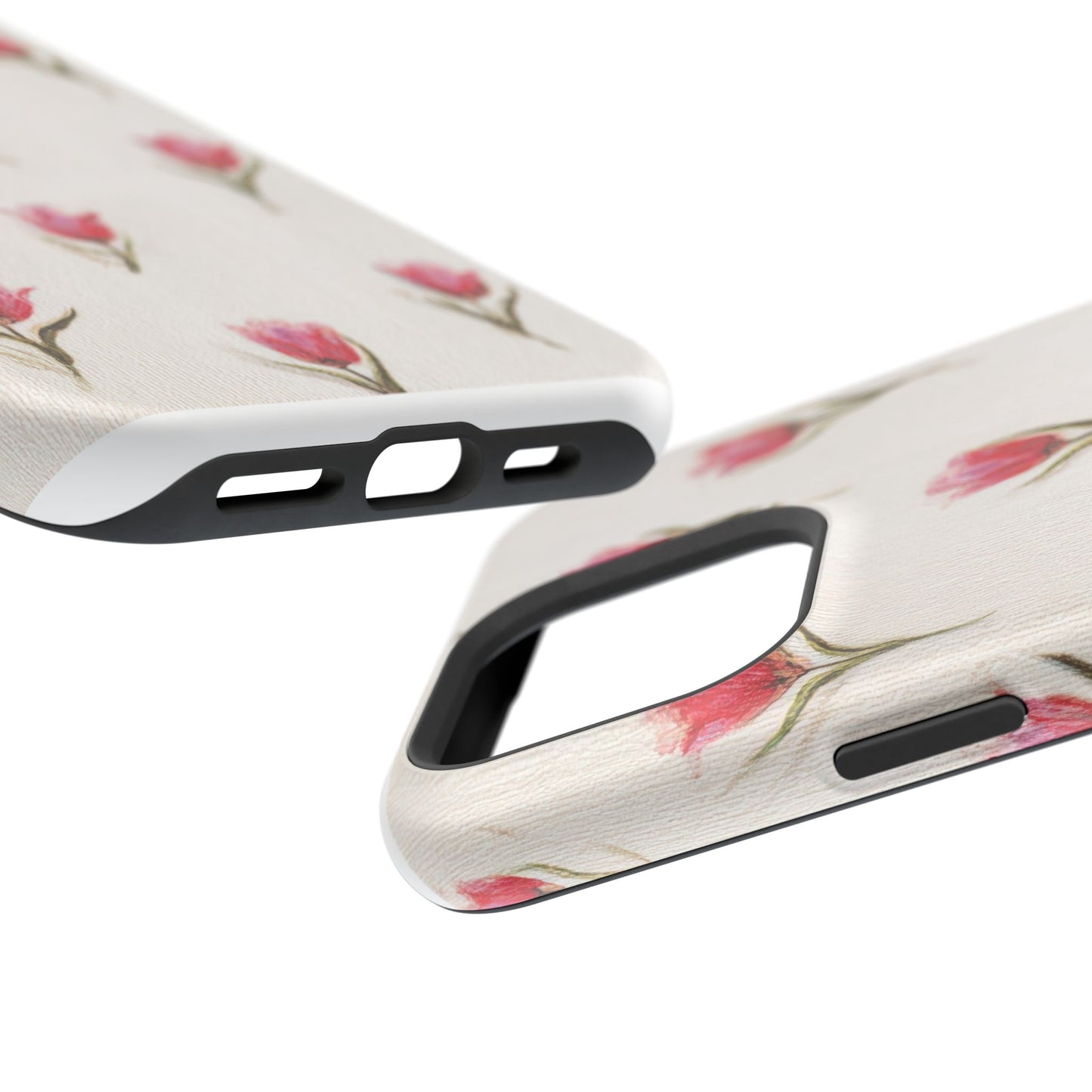 Floral Tulip Pattern Magnetic Impact-Resistant Phone Case