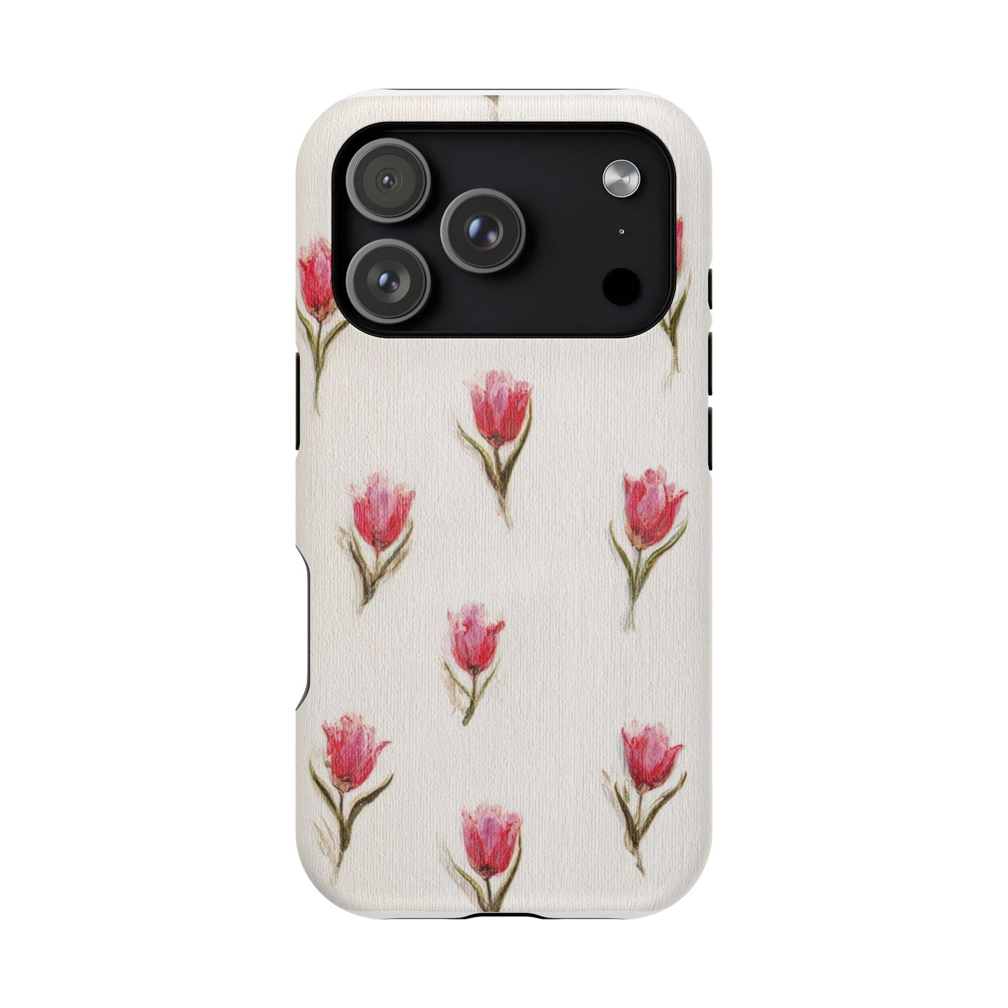 Floral Tulip Pattern Magnetic Impact-Resistant Phone Case