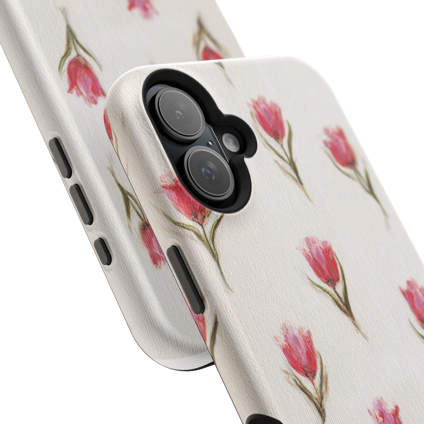 Floral Tulip Pattern Magnetic Impact-Resistant Phone Case