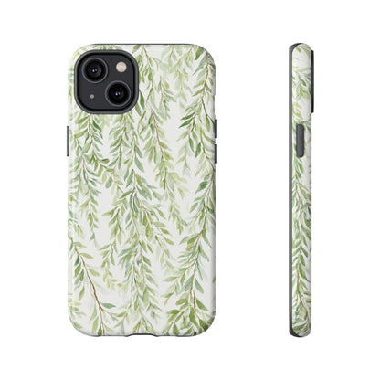 Willow Branch Phone Case — Green Botanical Tough Case