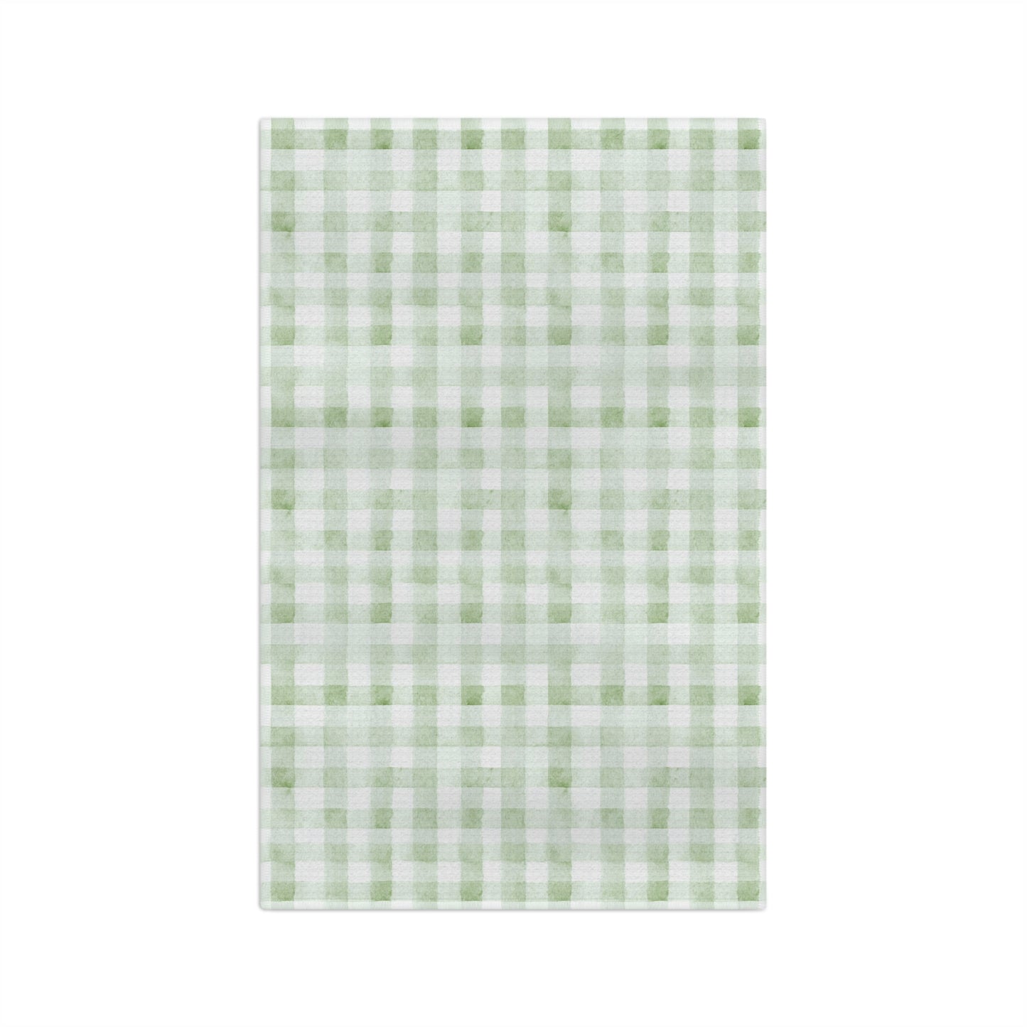 Green Gingham Microfiber Tea Towel